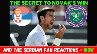 Novak Djokovic wins his 20th  Grand Slam in Wimbledon. Serbian Fan Reactions Plus His Secret!