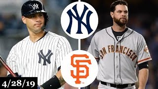 New York Yankees vs San Francisco Giants Highlights | April 28, 2019