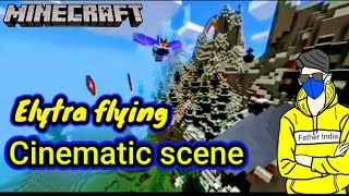 Elytra flying in Minecraft. Cinematic scenes.