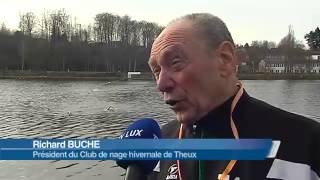 Vielsalm  traversée du lac à la nage 13 03 2015   TV Lux