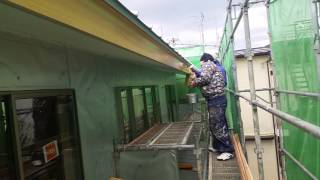 奈良　㈱平松塗装店　新築破風板塗り