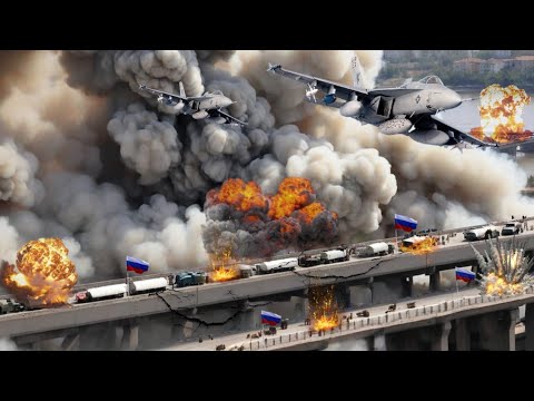 TODAY, JULY 9! Convoy of 75 Russian Military Vehicles Blown Up by US BGM-71 TOW Missile Over Bridge