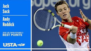 18-Year-Old Jack Sock vs. Andy Roddick Best Points | 2011 US Open Round 2