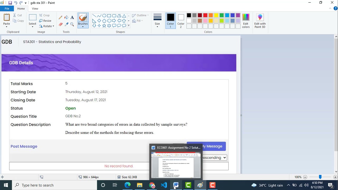 Sta301 Gdb No 2 Solution 2021 Statistics And Probability Youtube