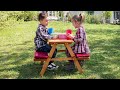 kids table and bench picnic table tectake