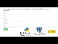 Dynamic Select Box and Sign Up using Python Flask PostgreSQL jsonify and javascript