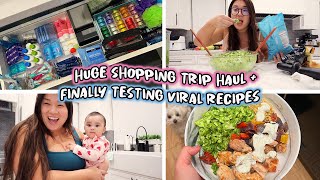HUGE TARGET & WHOLE FOODS SHOPPING TRIP + testing viral recipes!!