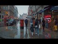 london west end rainy evening walk wet city streets ambience