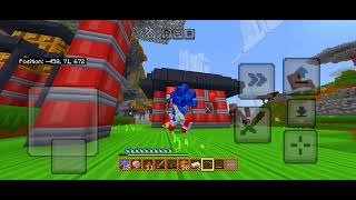 Sonic addon in normal minecraft world.