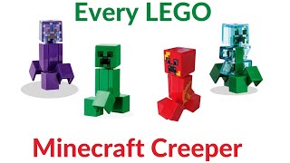 Every LEGO Minecraft Creeper Minifigure Variant Ever Released Stop Motion Speed Build