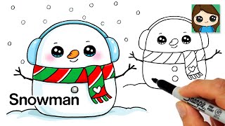 How to Draw a Snowman Easy ❄️Christmas Holiday Squishmallows