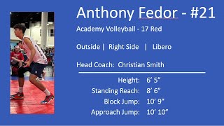 Anthony Fedor Volleyball Recruiting   March 2023