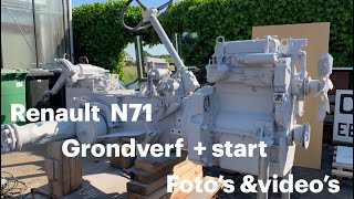 Renault N71 tractor in de Grondverf + Starten