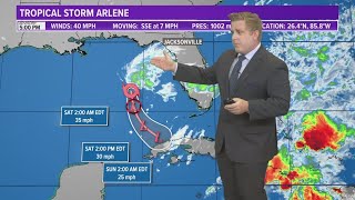 Download Tracking Tropical Storm Arlene, first named storm of 2023 mp3