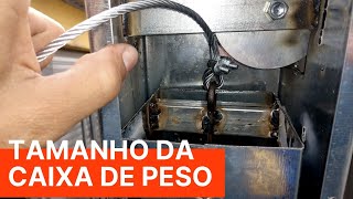 Qual o tamanho da caixa de peso do portão basculante?