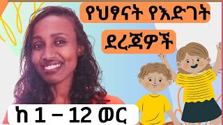 ከ 1ወር እስከ 12 ወር ያሉ ህፃናት የእድገት ደረጃዎች/Developmental milestones of newborns 0 to 12 months old