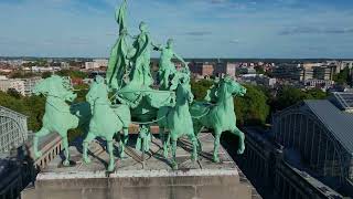 Aerial Adventure in Brussels flying drone over Cinquantenaire Park