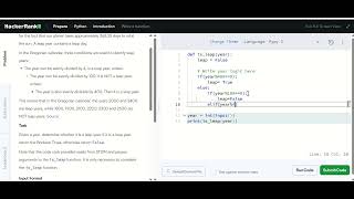 Leap Year Problem using Function | Hackerrank Python Solution in Hindi | Tutorial for Beginners