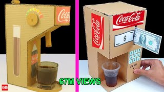 2 DIY Cardboard Coca Cola Fountain Machines || DIY Cold Drinks Dispenser