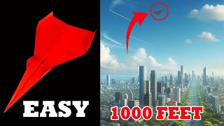 Incredible1000 feet fly paper Airplane - Easy Origami Paper Craft 🎖️