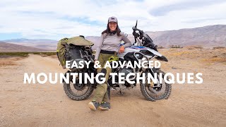 Easy to Expert Motorcycle Mounting & Dismounting Techniques - Petite Rider on a Big ADV Bike / Tips
