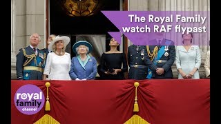 The Royal Family watch RAF flypast from Buckingham Palace balcony