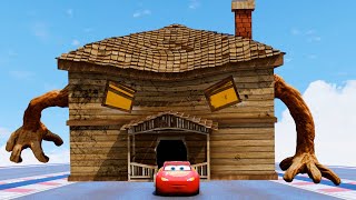 Epic Escape From The Lightning McQueen Spooky House | McQueen vs McQueen Spooky House | GTA5