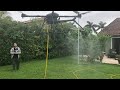 professional aerial spraying drone soft wash roof cleaning lavado