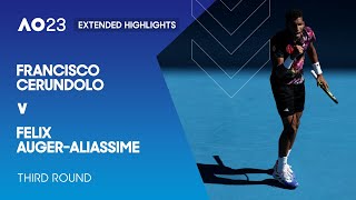Francisco Cerundolo v Felix Auger-Aliassime Extended Highlights | Australian Open 2023 Third Round