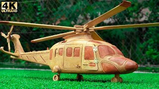 Wood Carving - Amazing Helicopter Wooden -  Amazing Woodworking Project | Wood World