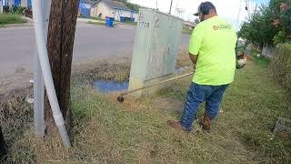 MOWING THE CITY sidewalks So the Community can use them!