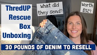 30 Pounds of Denim - ThredUP Rescue Box Unboxing to Resell on eBay