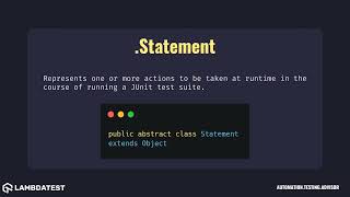 org junit runners model Statement with example