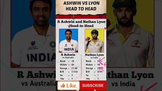 Ashwin Vs NATHAN LYON HEAD TO HEAD।#shortsvideo #viral #viratkohli #ashwin #lyon #shorts #cricket