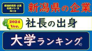 2024Ver.新潟県の企業、社長の出身、大学ランキング