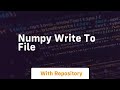 numpy write to file