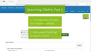 CINAHL Tutorial Part 1