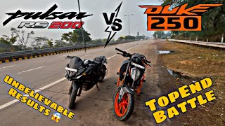 2025 Bajaj Pulsar RS200 VS KTM Duke 250 | Drag Race | Topend Test | Race Till There Potential 🔥🚀