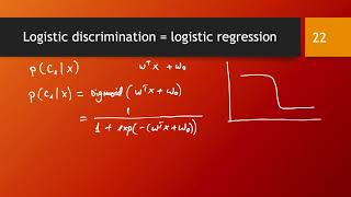Binary logistic discrimination as a regression problem