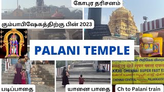 🙏Palani murugan temple vlog after kumbabhishegam/யானைப்பாதை படிப்பாதை பயணம்/Ch - Palani train V-22