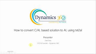 How to convert C/AL based solution to AL using txt2al