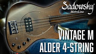 The SADOWSKY MetroLine FRETLESS Vintage M Bass | 4-String w. Alder Body | Made In Germany