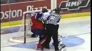 Red Deer Rebels vs Regina Pats WHL line brawl hi-lights Oct 1/04