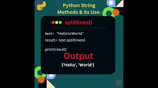 Exploring Python String Methods 'splitlines()' #python #coding #interview #pythontutorial