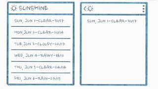 Sunshine App UX Mocks - Developing Android Apps