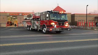 West Glens Falls Fire Tower 4 and Queensbury Central Fire Engine 318 Responding