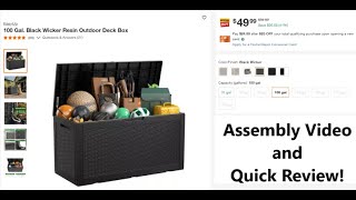 Outdoor Deck Box Assembly - EasyUp 100 Gal - Home Depot