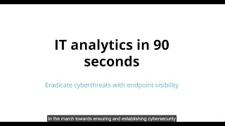 IT analytics in 90 seconds: Eradicate cyberthreats with endpoint visibility