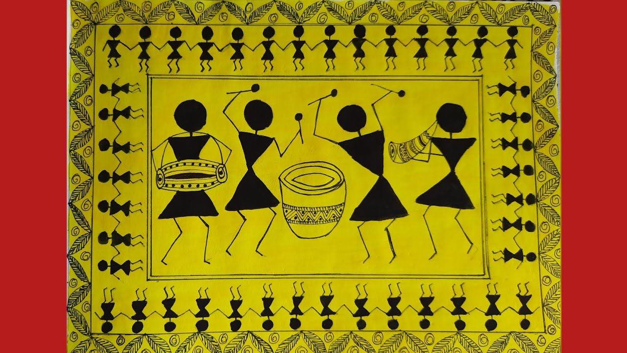 Easy Warli Painting || How To Draw Warli Art Painting Step By Step ...