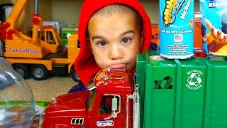 Toy Bruder Garbage Truck UNBOXING! | WubbleX Ball Pretend Play for Kids | JackJackPlays